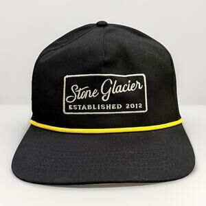 Stone Glacier Mens Black Rope Adjustable Snapback Trucker Hat Baseball Cap